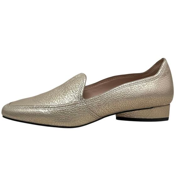 Donald J Pliner Women's Icon Loafers Nude Pebble Metallic Leather Size 7.5M - Picture 1 of 9